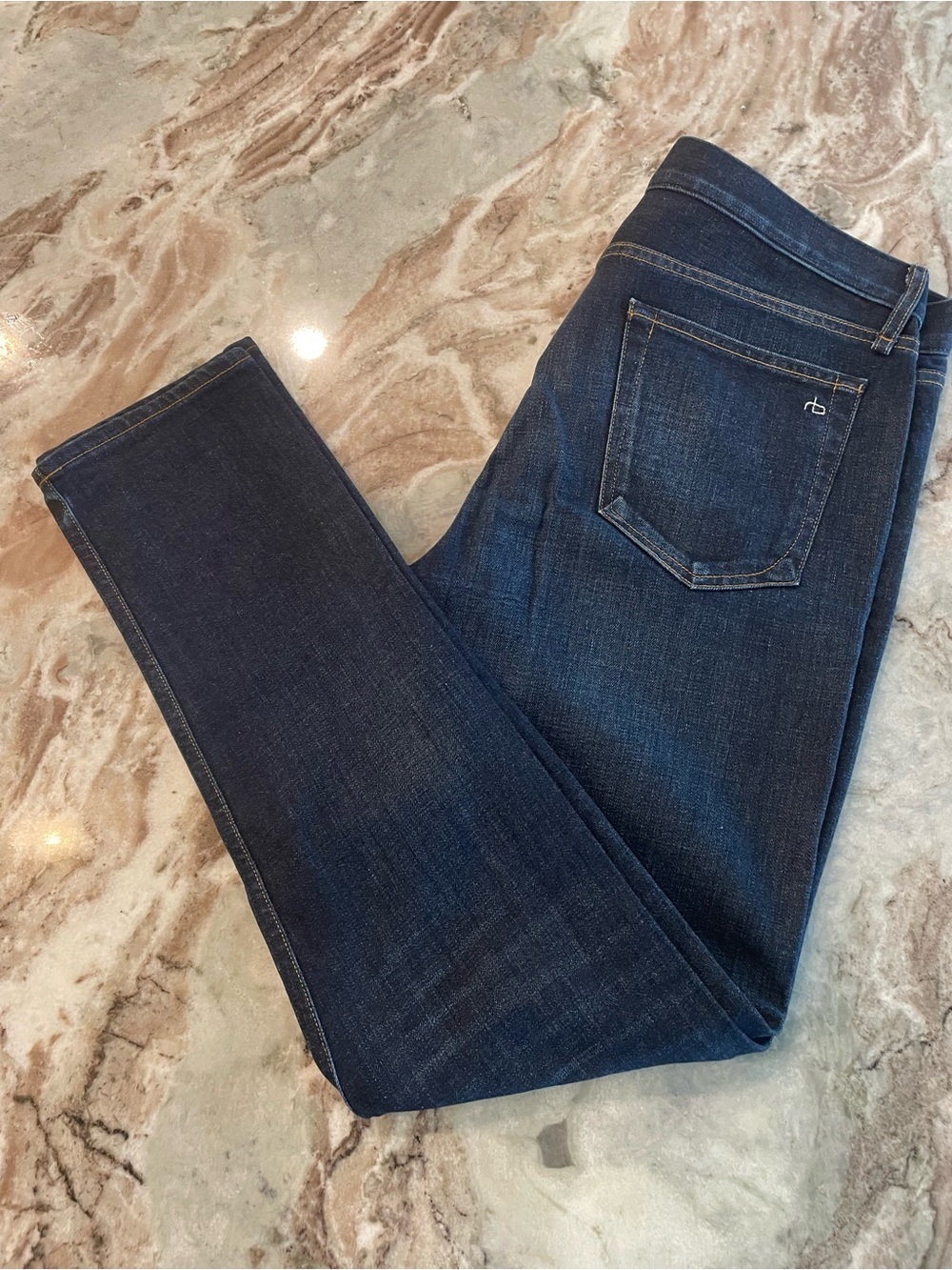 Rag and Bone Fit 2 Slim Dark 34 X 32 Blue Valley Button Fly